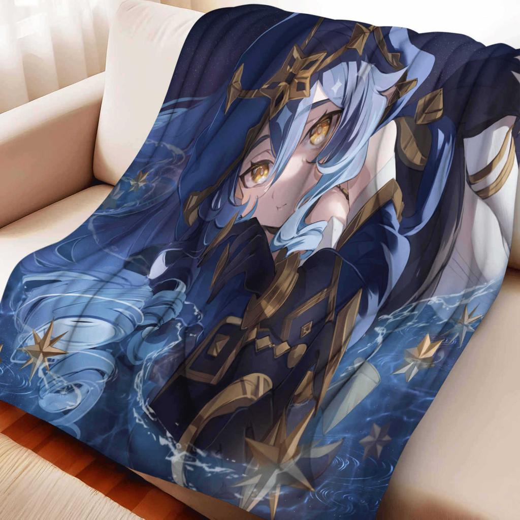 Cartoon Genshin Impact Leyla Flannel Blanket Cover Warmth Soft Anime Blanket Multifunctional Decor Home Universal Blankets