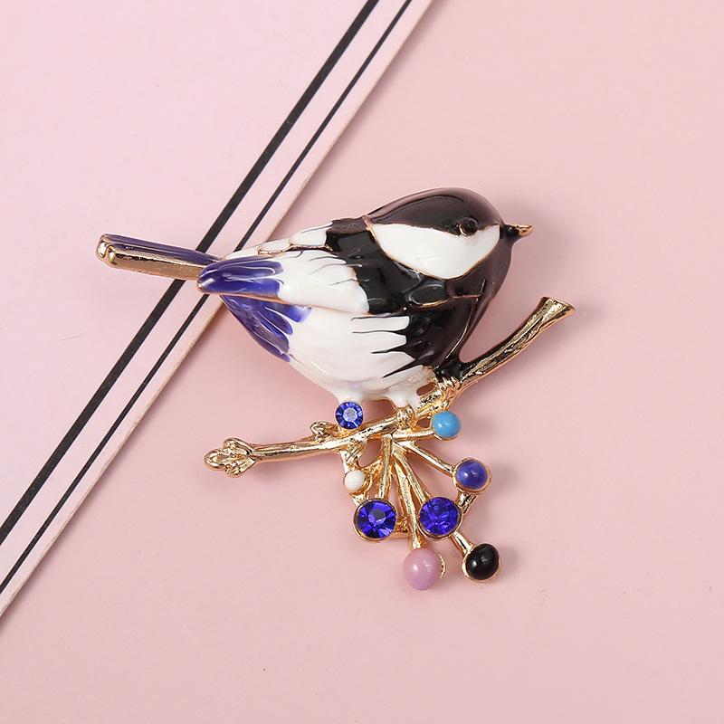 1Pcs Unisex Animal Pins Luxury Enamel Branch Bird Brooches For Women Casual Party Jewelry Accessories Gifts Decoration
