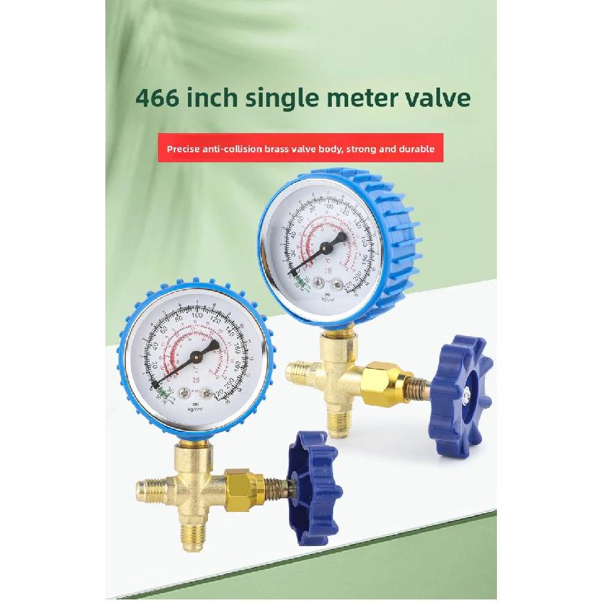 CT-466AL Air Conditioner Refrigerant Pressure Gauge Service Kit for R12/R22/R134a/R502 with Adapter Hose with Adapter