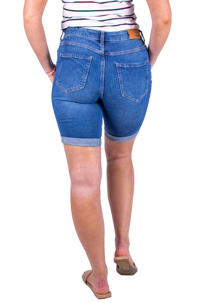 Krótkie Spodenki Jeansowe Damskie Bermudy Przed Kolano Firi Niebieskie 40 L
