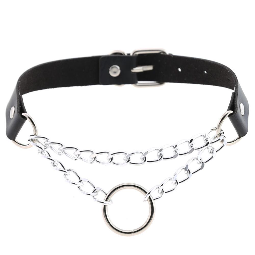 Punk choker collar for women necklace Goth Silver color chain leather choker  collar women chocker girls emo Gothic jewelry