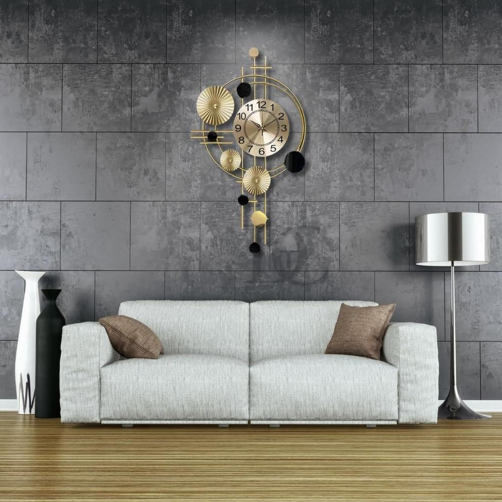 Metal Wall Clock for Living Room, Silent Sweep Machine, Luxury Metal Hanging Wall Art Clock, Ideal Home Decor Items