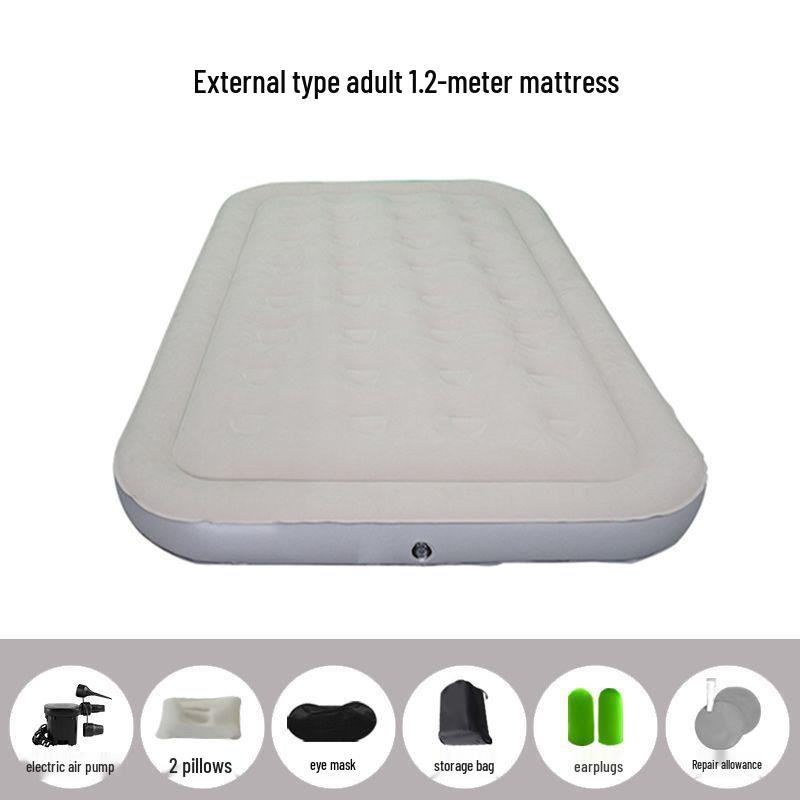 Самонадувающийся двухместный надувной матрас: Портативный, сверхтолстый, теплый и автоматический шланг длиной 1,5 м.