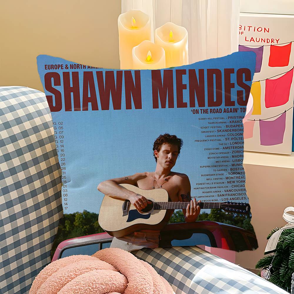 S-Шон Мендес ПЕВЕЦ Дизайн Наволочки Чехол для Подушки Декор Праздничный Декор 12x12Inch