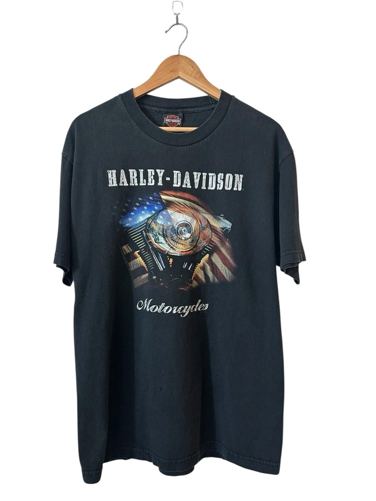 Harley Davidson T Shirt Men’s Large Pig Trail Arkansas Black Distressed M