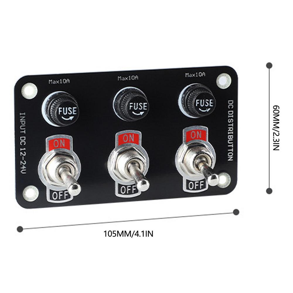 

Toggle Panel Kit Waterproof Toggle Rocker Button 12v/24v Automotive Replacement 10a Fuse Racing Car Start Stop For Ship Truck чёрный