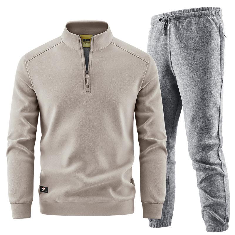 Men Sets Fleece Jacket + Pants 2Pcs Set Warm Winter Tracksuit Male Sweatshirt 2 Piece Suit Casual Cashmere Sportswear