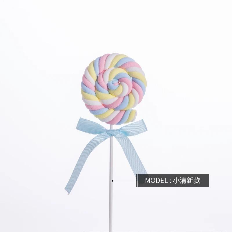 Simulation Cotton Lollipop Fake Candy Model Sweet Shop Window Display Props Children's Photography Ornaments Wedding Scene Decor