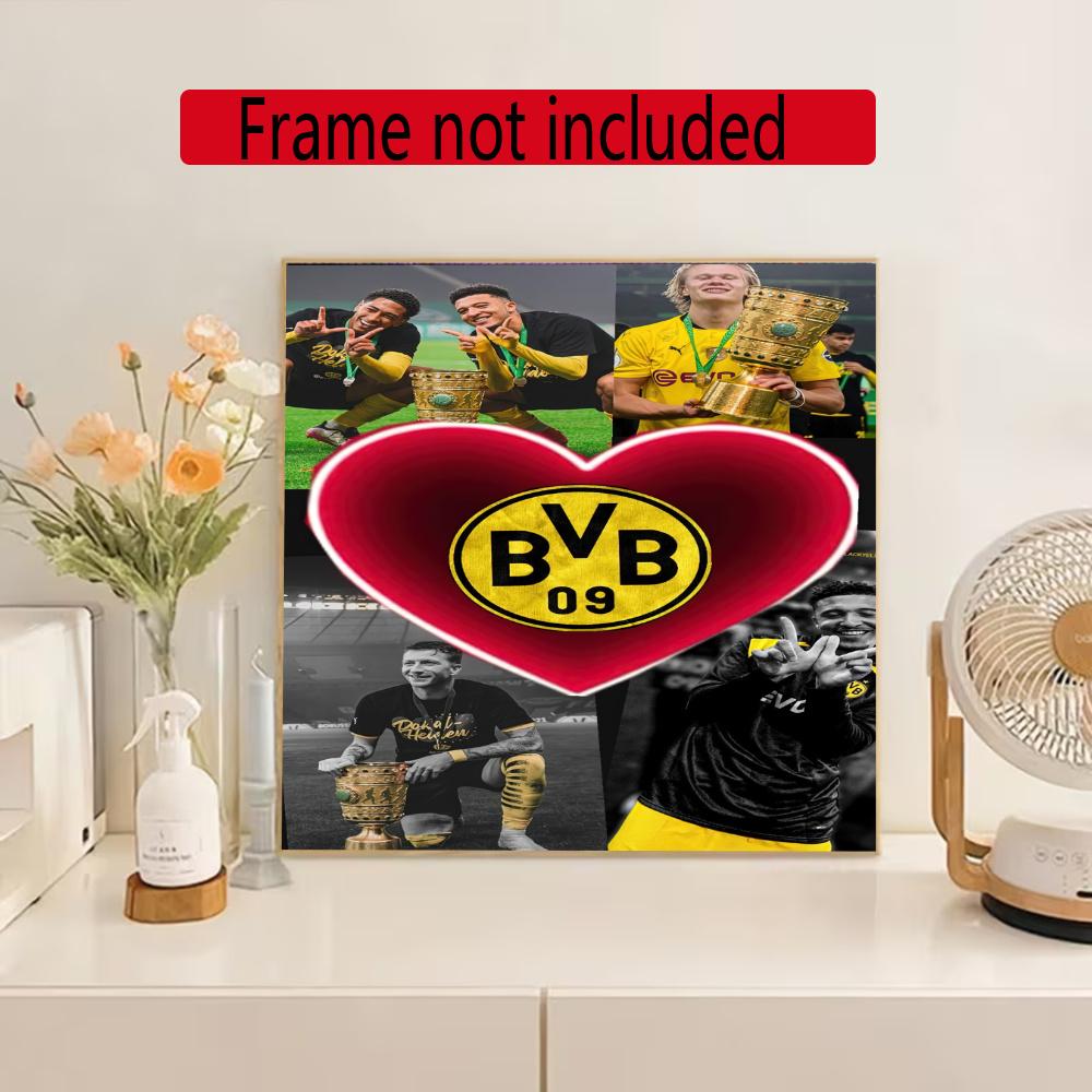 Borussia Dortmund 5D Diy Diamond Painting Round Diamond Diy Frameless Holiday Artwork Suitable For Home Office Wall Decoration