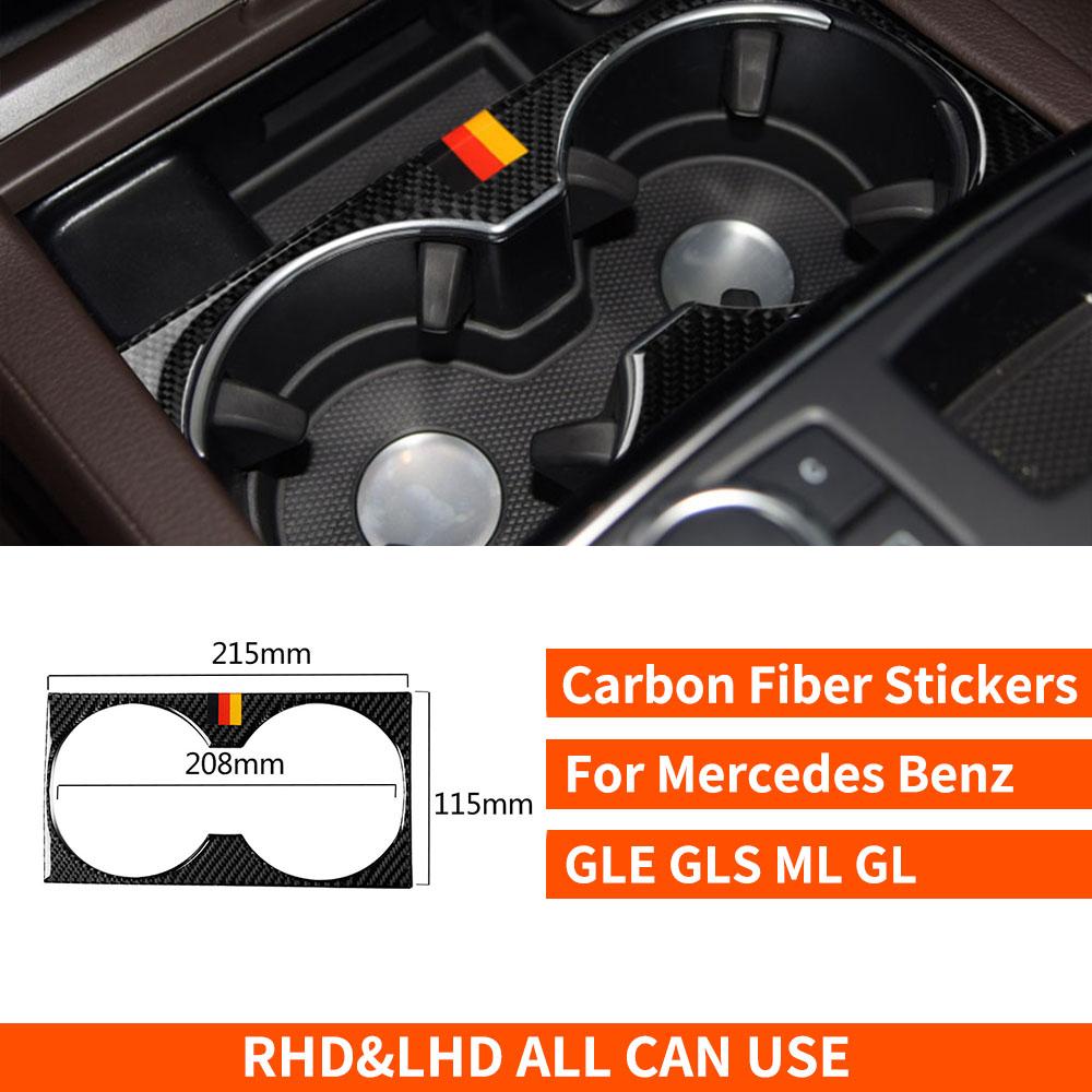Für Mercedes Benz GLE W218 GLS ML X166 GL Zubehör Wasserbecherhalter Panel Rahmen Auto Carbon Fiber Cover Aufkleber Innen