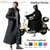 Regenmantel Langer Herren- und Damen-Umhang mit Reißverschluss und Kapuze, Motorrad-Regenmantel, langer Bergsteiger-Umhang, Öko-Regenmanteljacke
