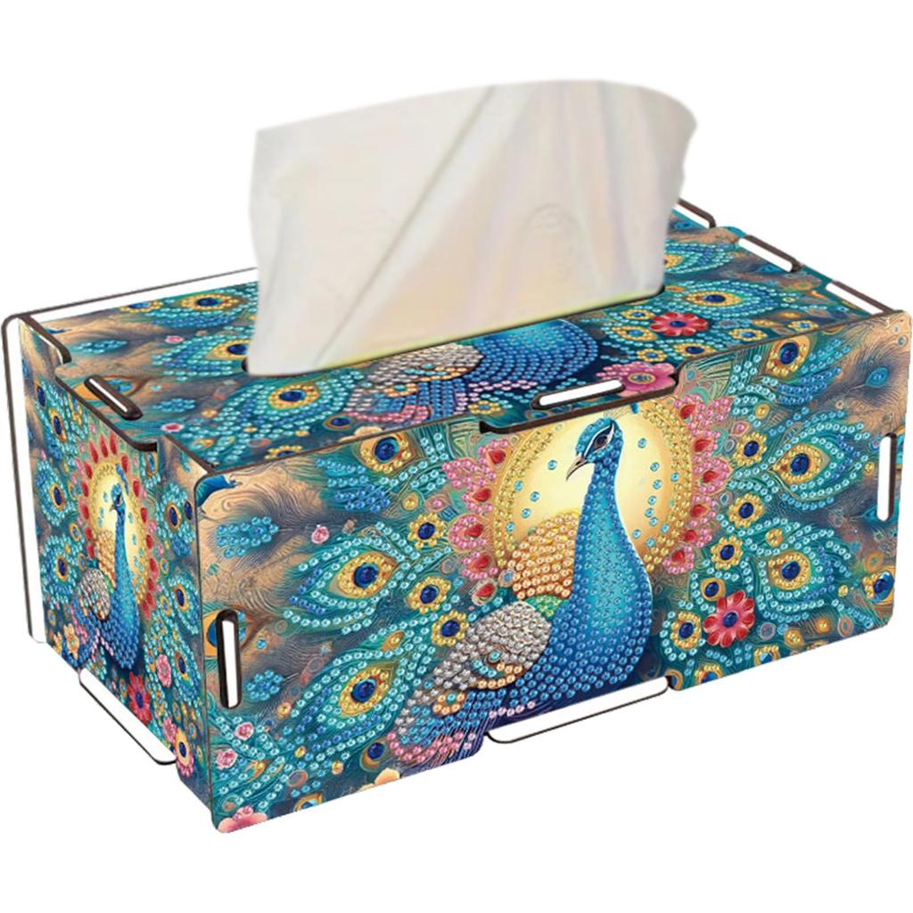 Wooden 5D Diamond Painting Tissue Holder Wooden Diamond Painting Tissue Box 5D DIY Diamond Handmade Tissue Holder for Home Decor