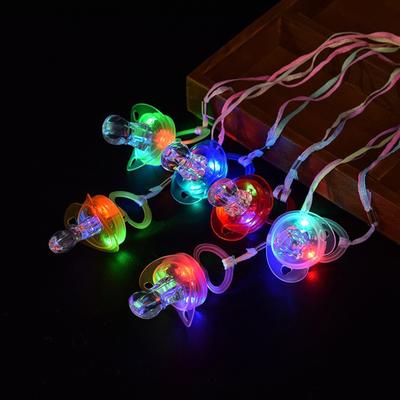 Sucettes lumineuses à LED, 12 pièces, sifflets lumineux, fournitures de fête, lanière clignotante, vague de fête