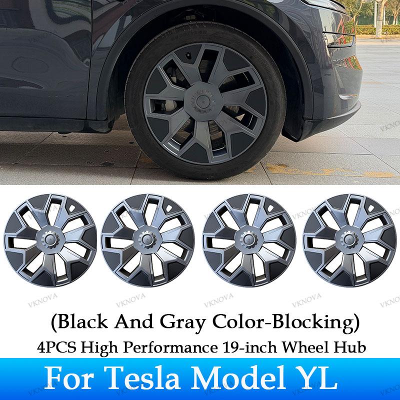 For Tesla Model YL Launch 2026 + 4PCS Hub Cap Car Replacement Wheel Cap 19 Inch Performance Automobile Hubcap Cover Accessories