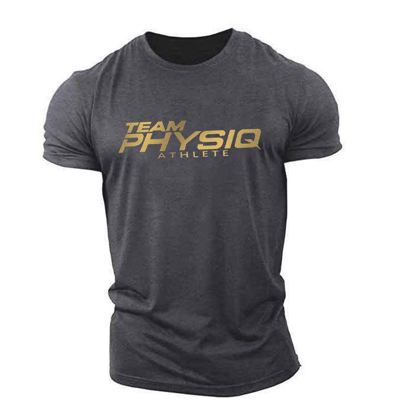 Men's Spring Sports Short-Sleeve T-Shirt with Custom Logo - European & American Style, Large Size, Breathable Cotton for Training