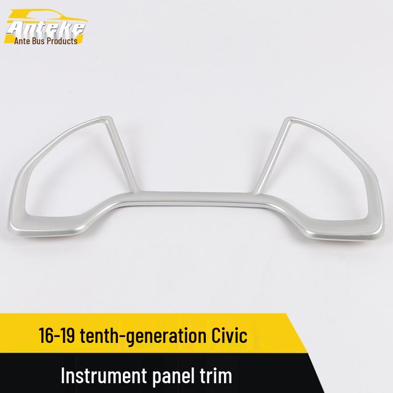 Fits 2016-2019 Tenth-Gen Civic Dashboard: Trim, Center Console, Steering Wheel Bright Strip Patch