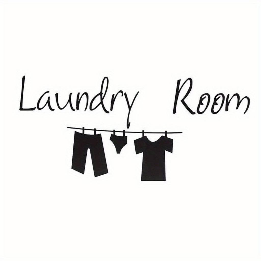 Removable Vinyl Decal Art Mural Laundry Room Quote Cloth Art Wall Sticker Decor