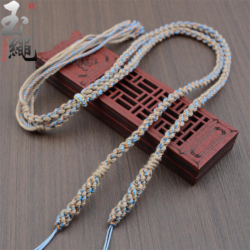 Tibetan Style Hand-Woven Cotton Thread Tangka Pendant Necklace Rope