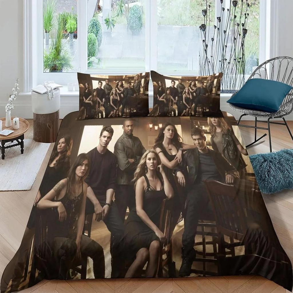 Damon Print Fashion Vampire Diaries Bedding Set Boys Girls Twin Queen King Size Duvet Cover Pillowcase Bed Boys Adult Bedroom