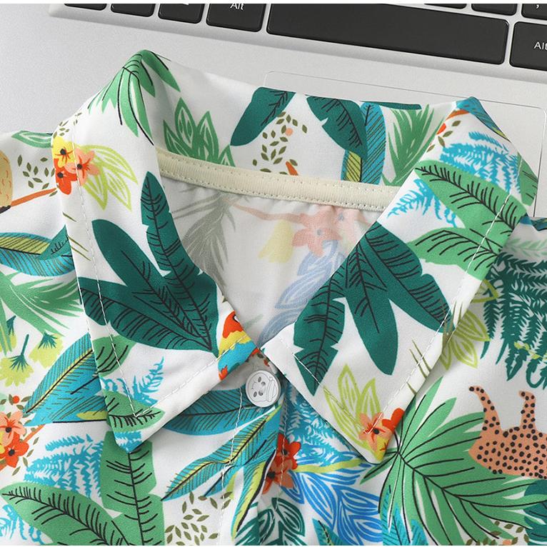 Ensemble Chemise d'Été pour Garçons Vêtements Style Vacances pour Bébés Manches Courtes Fines + Short Ensemble 2 Pièces Vêtements pour Enfants