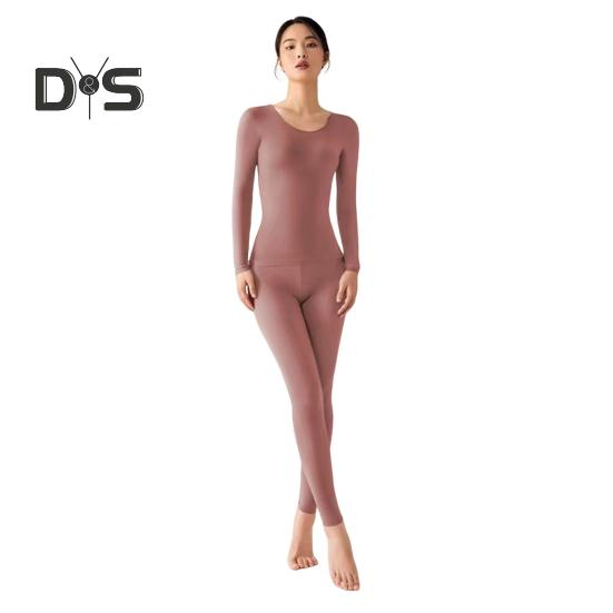 

Комплект из 2 предметов/комплект, зимний унисекс, термобелье, круглый вырез, бесшовный, длинный рукав, теплый, толстый, плюшевый, облегающий, эластичный, для холодной погоды, пижамный комплект, домашняя одежда L