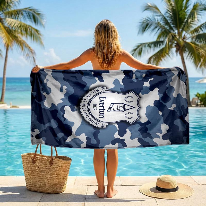 Everton Football Beach Towel Soft Microfiber Summer Towel Quick Dry Absorbent Towel for Beach Swimming Pool Travel