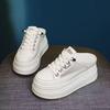 Casual Shoes 2025 Summer Hot Item Mesh Half Drag White Shoes Women's Casual Thick Soled Toe Cap Women's Shoes