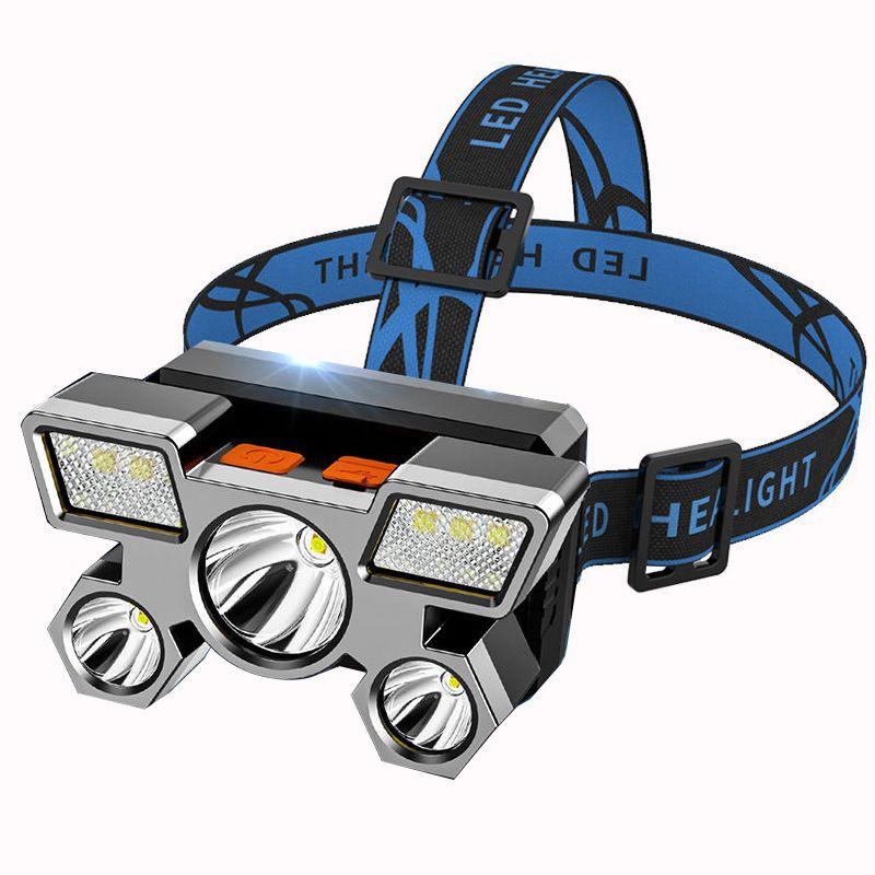 Buy 5LED Headlamp with Builtin 18650 Battery USB Rechargeable Portable