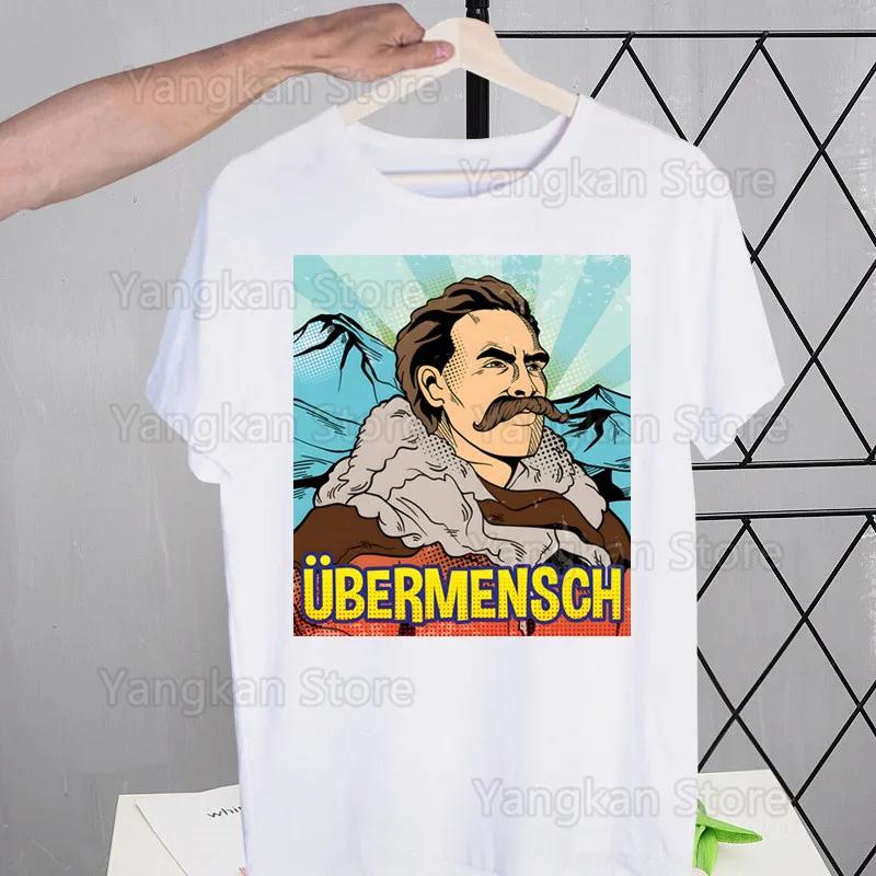 

God Is Dead Friedrich Nietzsche Nihilist T Shirts Tees Shirt Tops Design Short-Sleeved Harajuku Man Aesthetic Anime T Shirt 4XL
