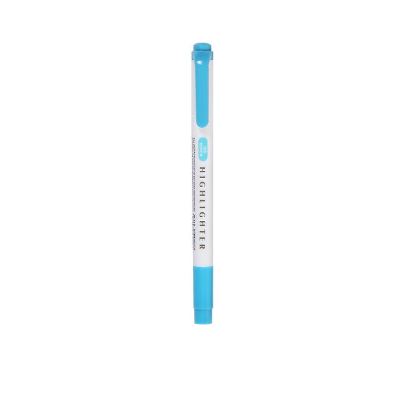 Zhi 618 Student Dual-Tip Fluorescent Pen - Gray, Soft Light & Dark Retro Colors for Highlighting & Marking