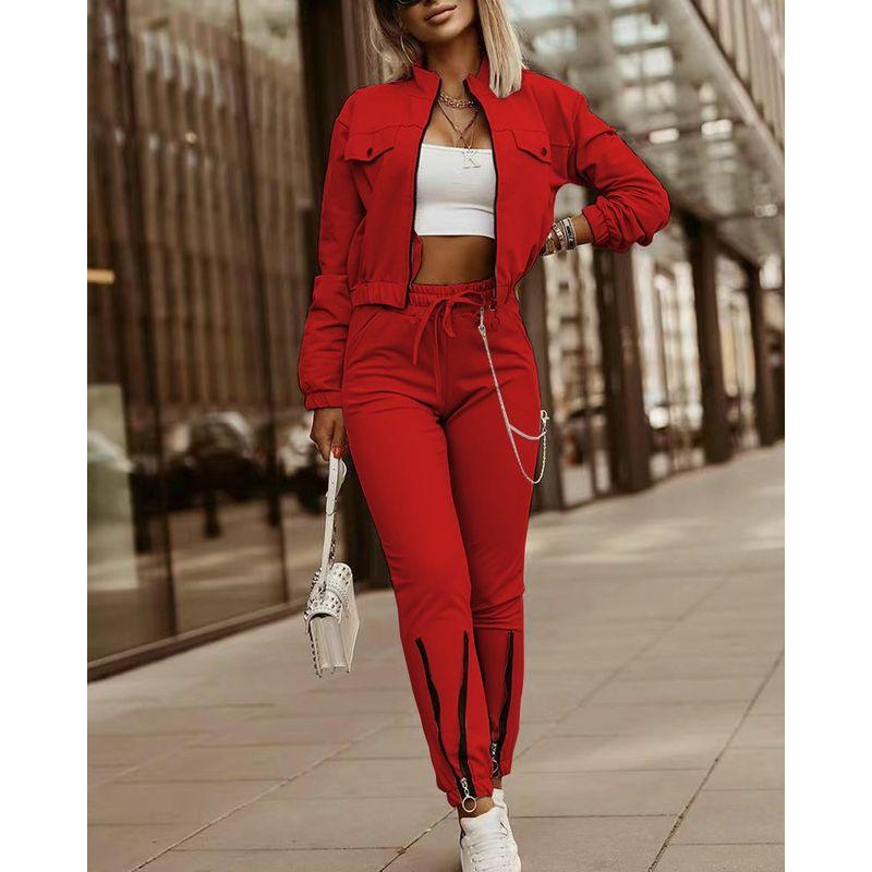 Long Sleeve Top and Pants Set Fashion Long Sleeves Tops + Drawstring Pants Casual Suit