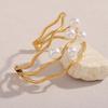 Imitation Pearls Open Bangle Stylish Fashion Jewelry Accessories Stainless Steel Bracelet Comfortable Daily Wear For Her