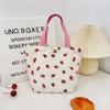 Strawberry Print Corduroy Shoulder Bag - Casual, Large Capacity for Commuting and Daily Essentials