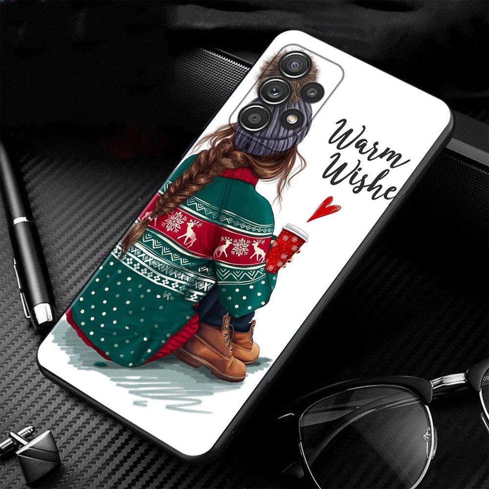 Phone Case For Samsung Galaxy A52s A73 A72 A53 A33 A32 A13 A02s A21s A12 A31 A91 A51 A71 A41 A23 A11 Christmas Tree Girl Gift