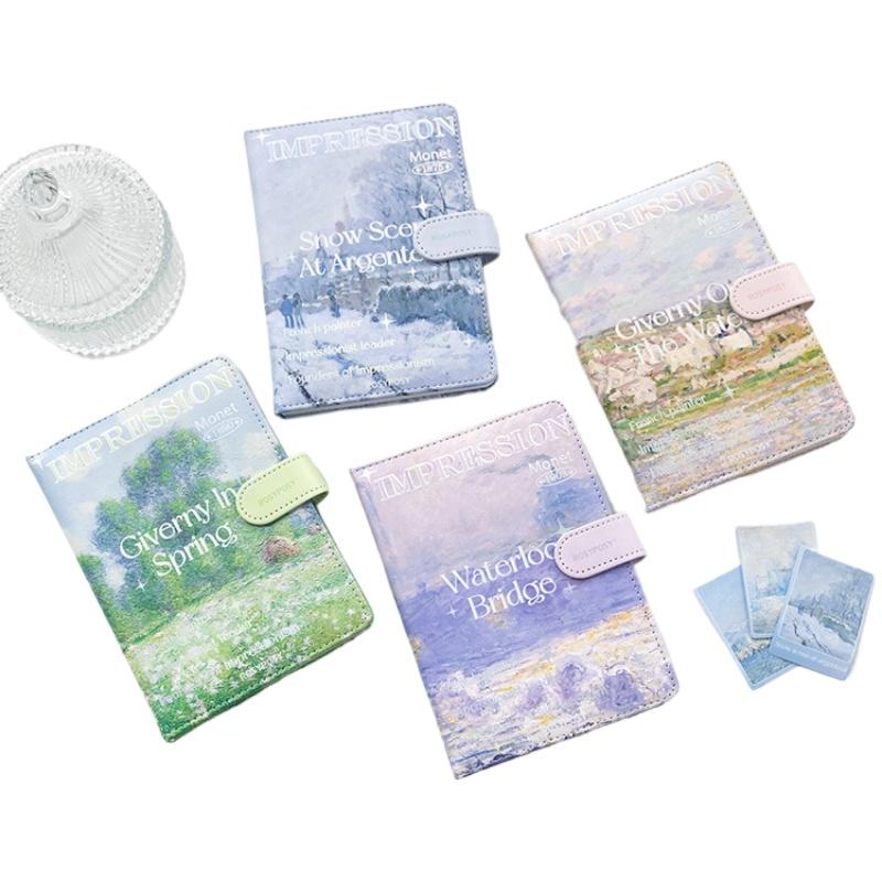 18x13cm Art Museum Series Magnetic Buckle Notepad Oil Painting Three-dimensional Title Page Leather Diary Handbook