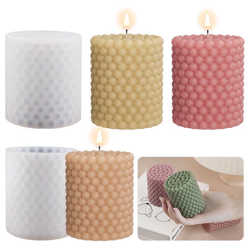 Poppy Crystal Epoxy Scented Candle Mold - Bubble Beads & Polka Dot Tabletop DIY Ornament