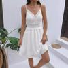 New Polka Dot V-Neck Spaghetti Strap Lace Dress