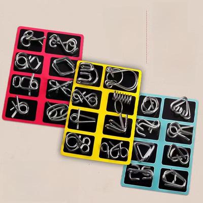 Intelligenz Schnallenset: 8-teiliger ABC-Ring & 30-teiliges Neun-Glieder-pädagogisches Metallspielzeug