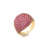 Round Geometry Big Ring for Women,Full Colorful Cubic Zircon Stone Finger Ring,Punk Statement Jewelry