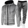 Unisex Fleece-Lined Polka Dot Zipper Hoodie Set for Autumn/Winter