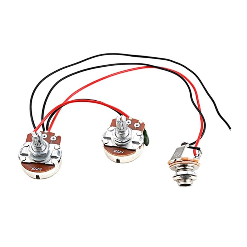 250K 1V1T Jack Bass Wiring Harness Prewired Set Guitar Wiring Harness Bass Parts
