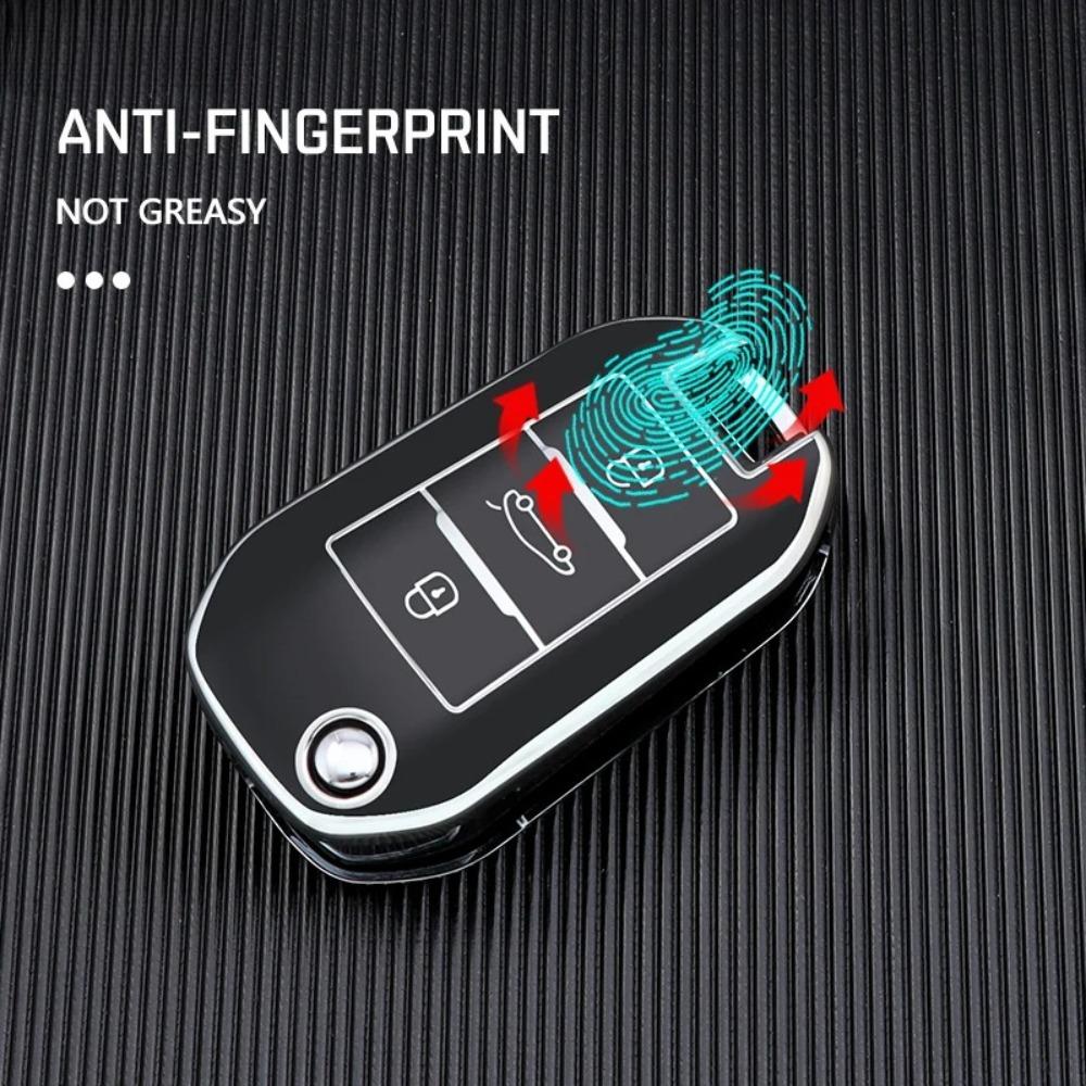 TPU Car Flip Key Case Cover Shell for Peugeot C6 508 C5 C3 208 308 408 508 2008 3008 for Citroen C4 CACTUS C4L Berlingo 2021