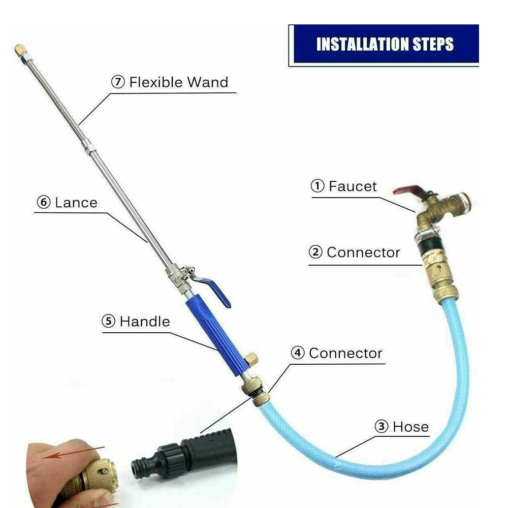 High Pressure Water Gun Car Washing Garden Cleaning Wand Nozzle Wand Attachment Portable Water Sprayer Accessories