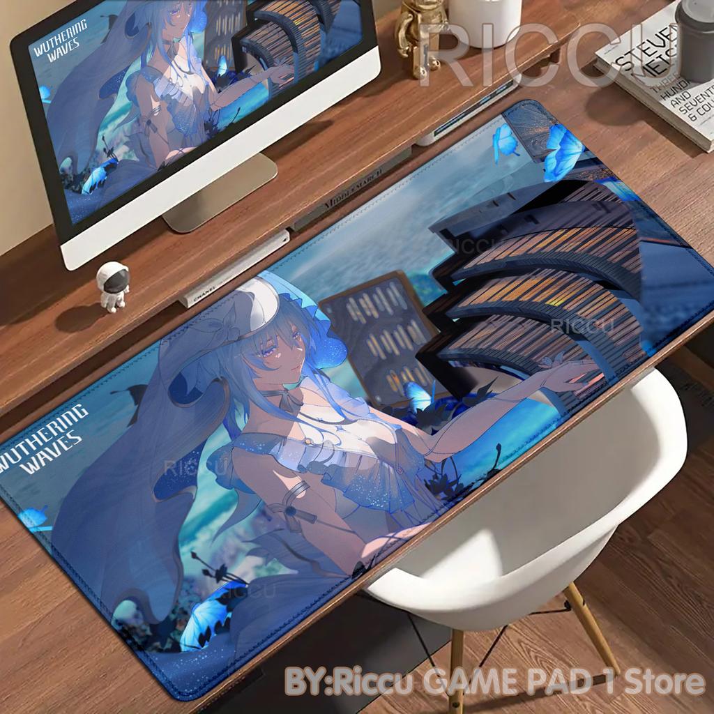 HD Anime Girls Gamer Wuthering Waves The Shorekeeper XXL Large Mouse Pad Non-slip Keyboard Desk Mat Mouse pad PC Accessories Mat