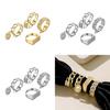 Elegantes Legierungs-Strass-Buchstabenring-Set Trendiger Streetstyle-Schmuck für Frauen