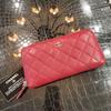 Used Matelasse Round Zip Long Wallet Bordeaux