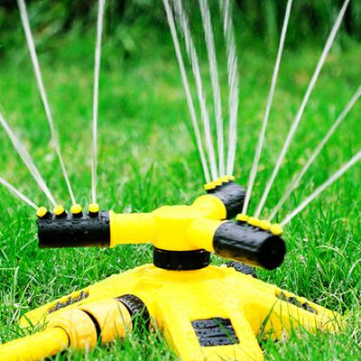 Automatic Lawn Sprinkler 3-Arm Adjustable Garden Sprinkler 360-Degree Rotating Water Sprinkler Garden Hose Attachment