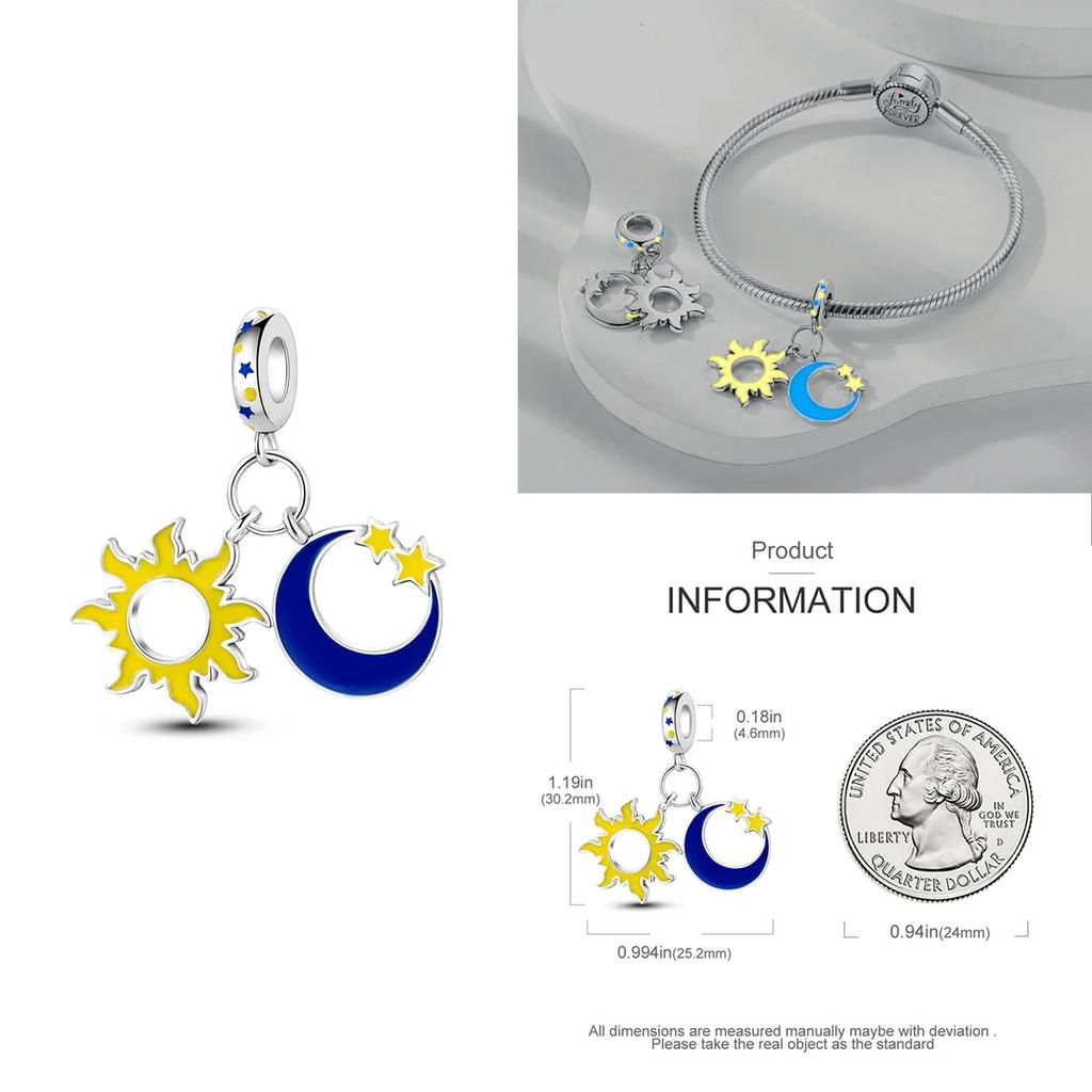 Colorful Copper Blue Glow-In-The-Dark Murano Princess Glass Beads Fits Original Bracelet Jewelry Set Accessories