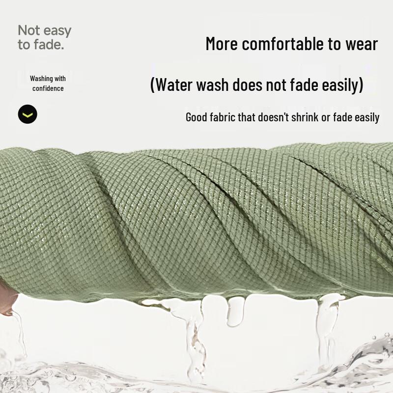 MINISO Men's Casual Waffle Knit Long Sleeve V-Neck T-Shirt