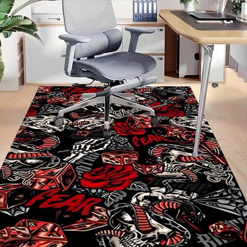 1pc Skull Fear Carpet, Office Rug Outdoor Mat Home Decor Area Carpet Festival